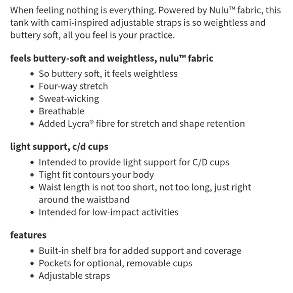 Lululemon Align Hip-Length Cami (C/D) - Picture 3 of 7